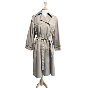 Vintage COAT WORKS Womens 16 Heavy Flannel Double Breasted Trench Overcoat NWT